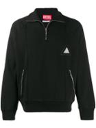 Diesel Red Tag Patch Track Sweatshirt - Black