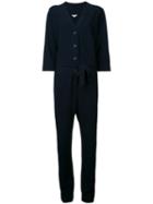 Caramel - Textured Jumpsuit - Women - Cotton - 8, Women's, Blue, Cotton