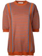 Marni - Striped Knitted Sweater - Women - Cotton - 38, Yellow/orange, Cotton