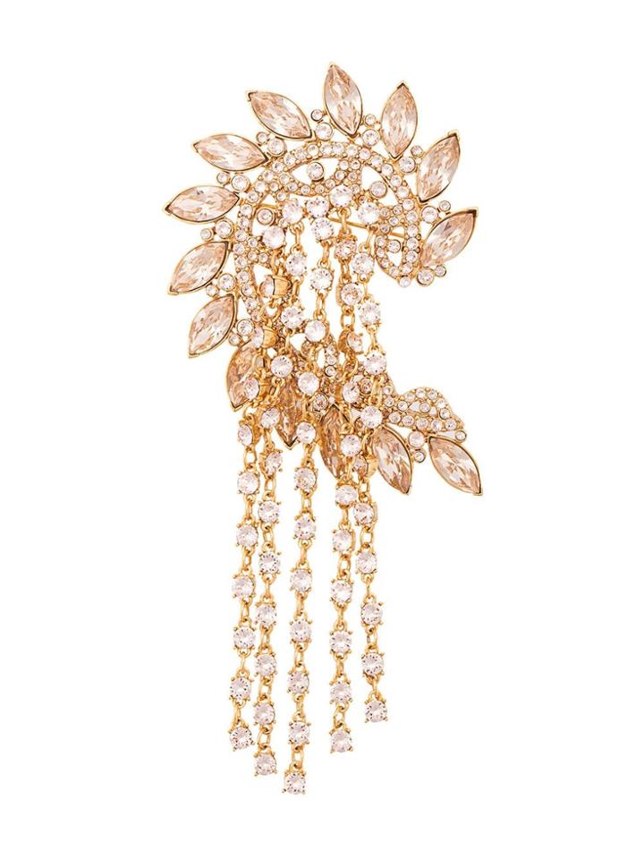 Oscar De La Renta Navette Brooch - Metallic
