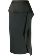 Rochas Pencil Skirt With Draped Detail - Green