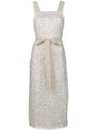 Walk Of Shame Sequin Square Neck Dress - White