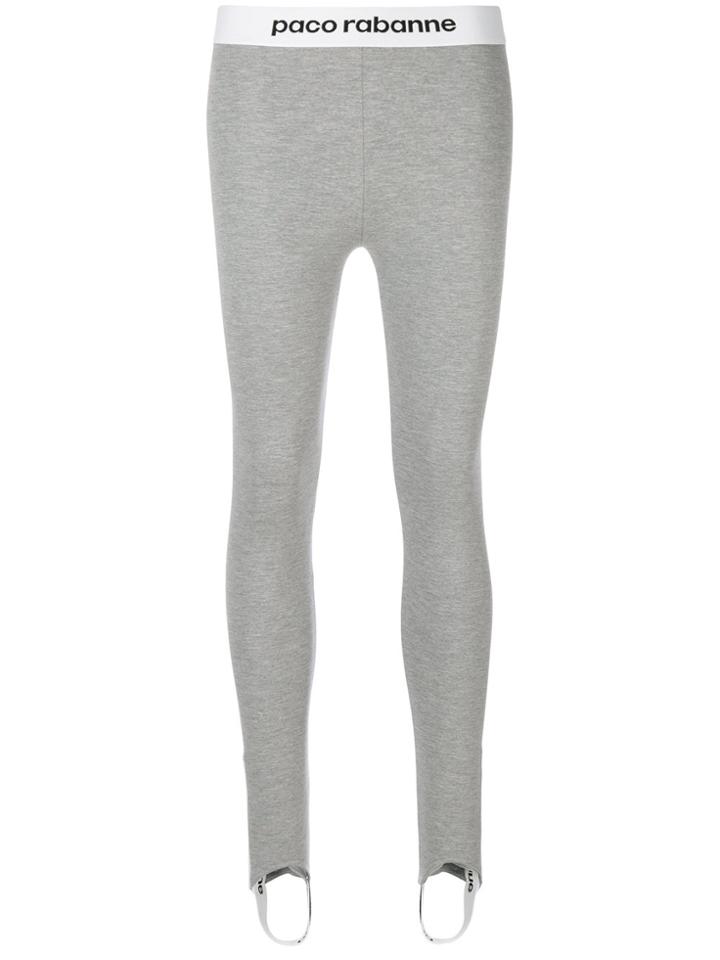 Paco Rabanne Elasticated Waistband Leggings - Grey