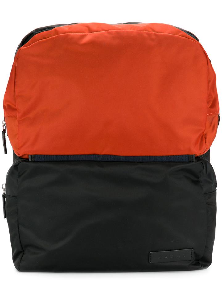 Marni Bicolour Backpack With Cover - Black