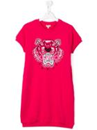 Kenzo Kids Print T-shirt Dress, Girl's, Size: 14 Yrs, Pink/purple