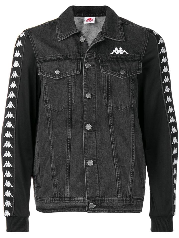 Kappa Logo Sleeve Denim Jacket - Grey