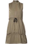 See By Chloé Zip-detailed Drawstring-waist Dress - Green