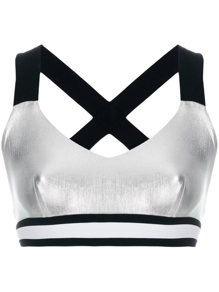 No Ka' Oi Criss Cross Back Top - Metallic