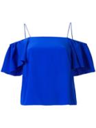 Fendi Cut-off Shoulders Blouse, Women's, Size: 38, Blue, Silk