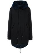 Mr & Mrs Italy Padded Parka, Women's, Size: Small, Black, Cotton/lamb Skin/polyester/racoon Fur