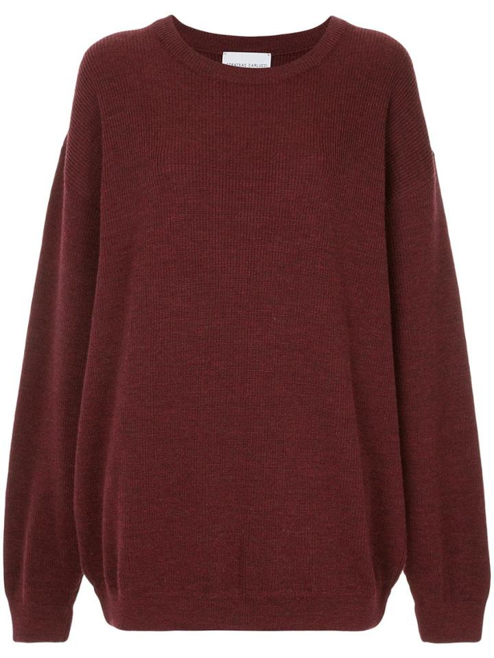 Strateas Carlucci Macro Knit Sweater - Red
