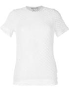 Junya Watanabe Comme Des Garçons Textured Sheer T-shirt, Women's, Size: Medium, White, Cotton/nylon