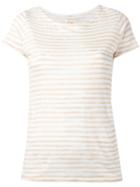 Majestic Filatures Semi-sheer Striped T-shirt, Women's, Size: Iii, White, Linen/flax