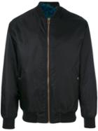 Mr & Mrs Italy - Fur Lined Satin Bomber Jacket - Men - Fox Fur/polyamide/polyester/viscose - L, Black, Fox Fur/polyamide/polyester/viscose