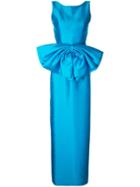 Bambah - Pencil Backless Bow Gown - Women - Silk - 14, Blue, Silk