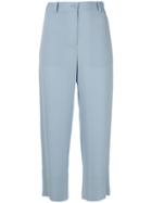 Theory Cropped Straight-leg Trousers - Blue