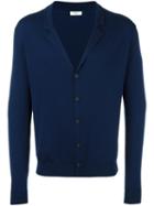 Fashion Clinic Notched Lapel Cardigan, Men's, Size: 48, Blue, Wool