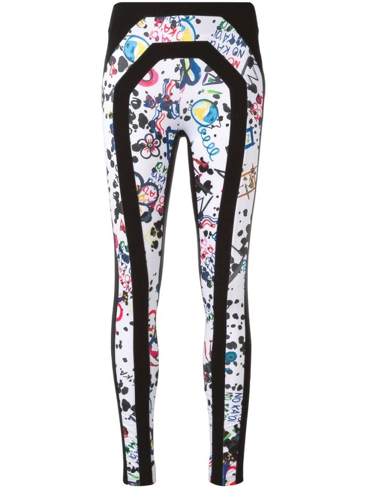 No Ka' Oi Printed Perforated Leggings - Black