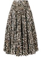 Calvin Klein 205w39nyc Pleated Leopard Print Skirt B - Brown