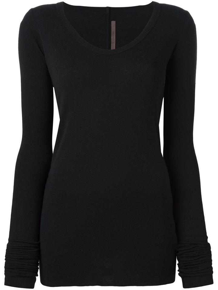 Rick Owens Lilies V-neck Pullover, Women's, Size: 44, Black, Polyamide/viscose/angora/wool
