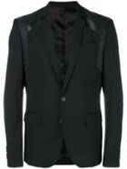 Les Hommes Urban Contrast Panel Blazer - Black