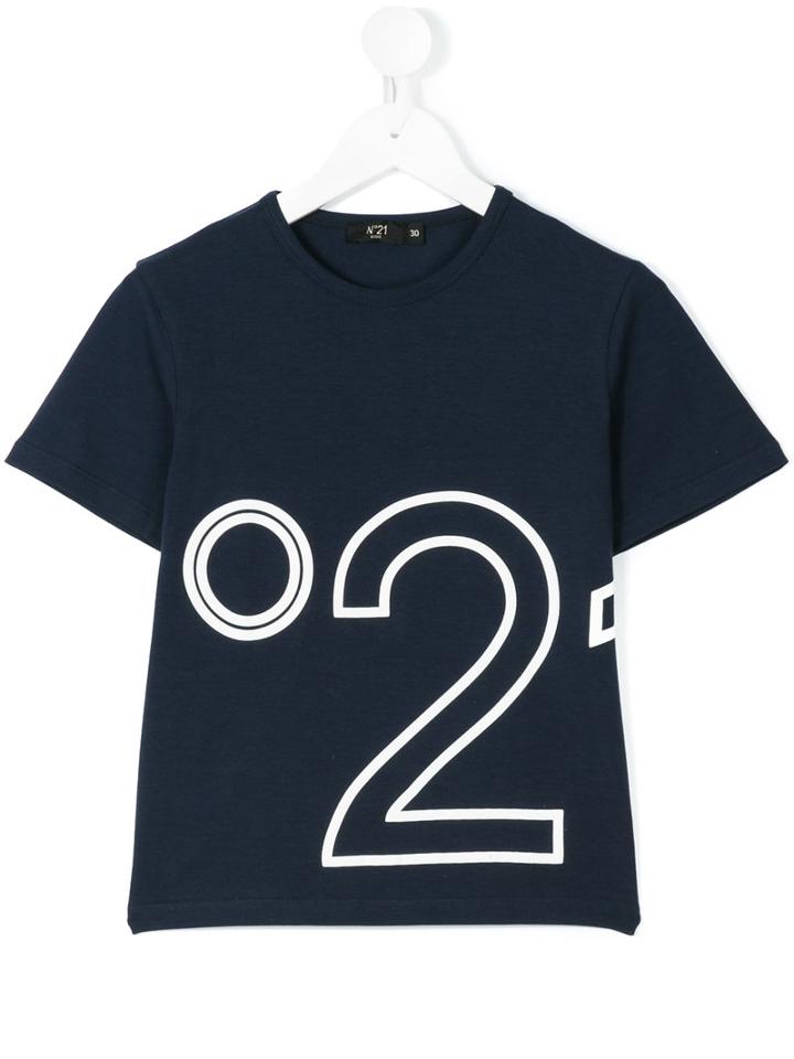 No21 Kids - Logo T-shirt - Kids - Cotton/spandex/elastane - 4 Yrs, Toddler Boy's, Blue