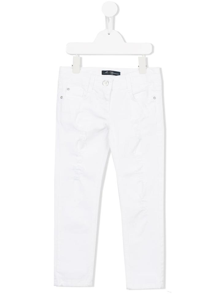 Miss Blumarine Ripped Skinny Jeans, Girl's, Size: 6 Yrs, White