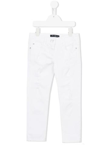 Miss Blumarine Ripped Skinny Jeans, Girl's, Size: 6 Yrs, White