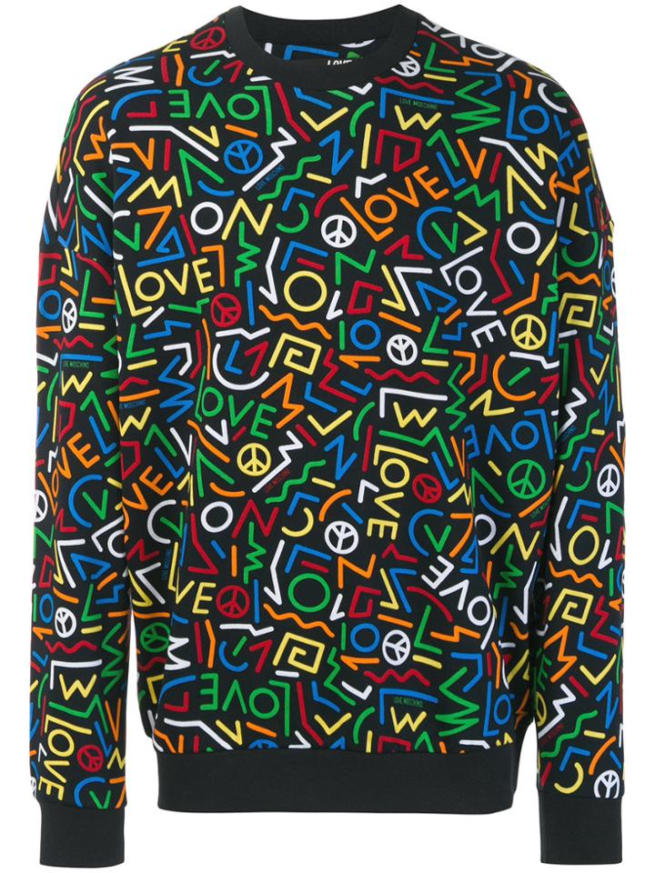 Love Moschino Logo Print Sweatshirt - Blue