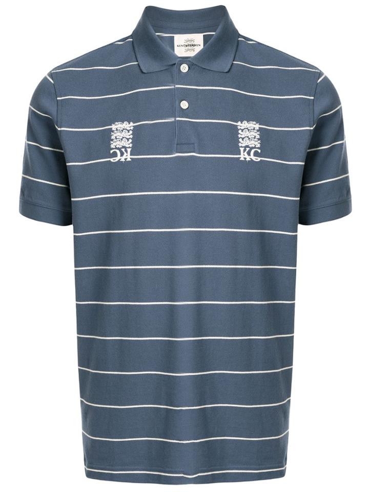 Kent & Curwen Striped Pattern Polo Shirt - Blue
