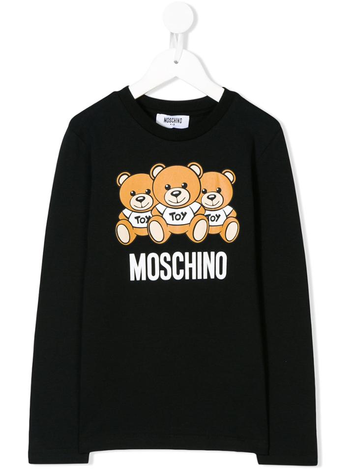 Moschino Kids Teddy Toy Print Top - Black