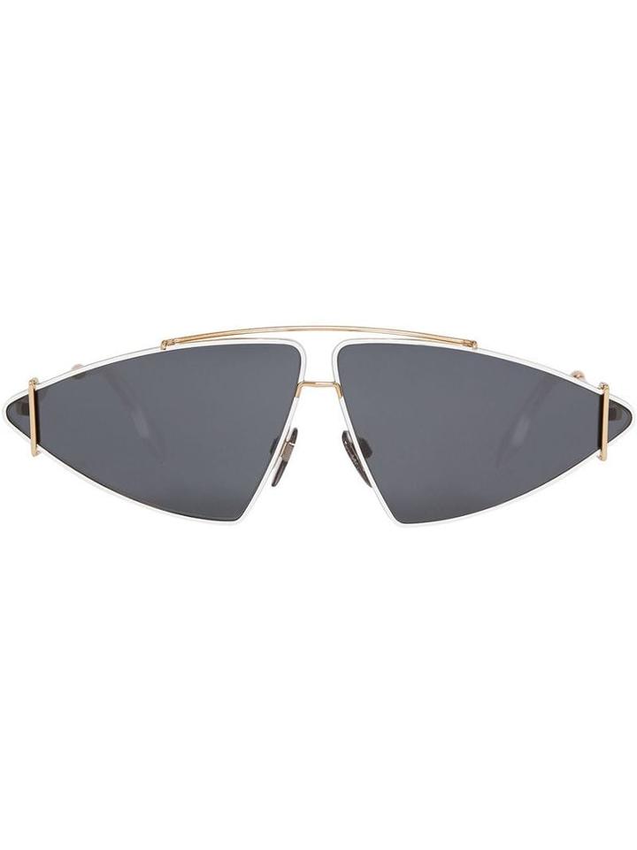 Burberry Eyewear Gold-plated Triangular Frame Sunglasses - White