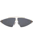 Burberry Eyewear Gold-plated Triangular Frame Sunglasses - White