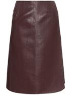 We11done High Waisted Faux Leather Wrap Skirt - Pink