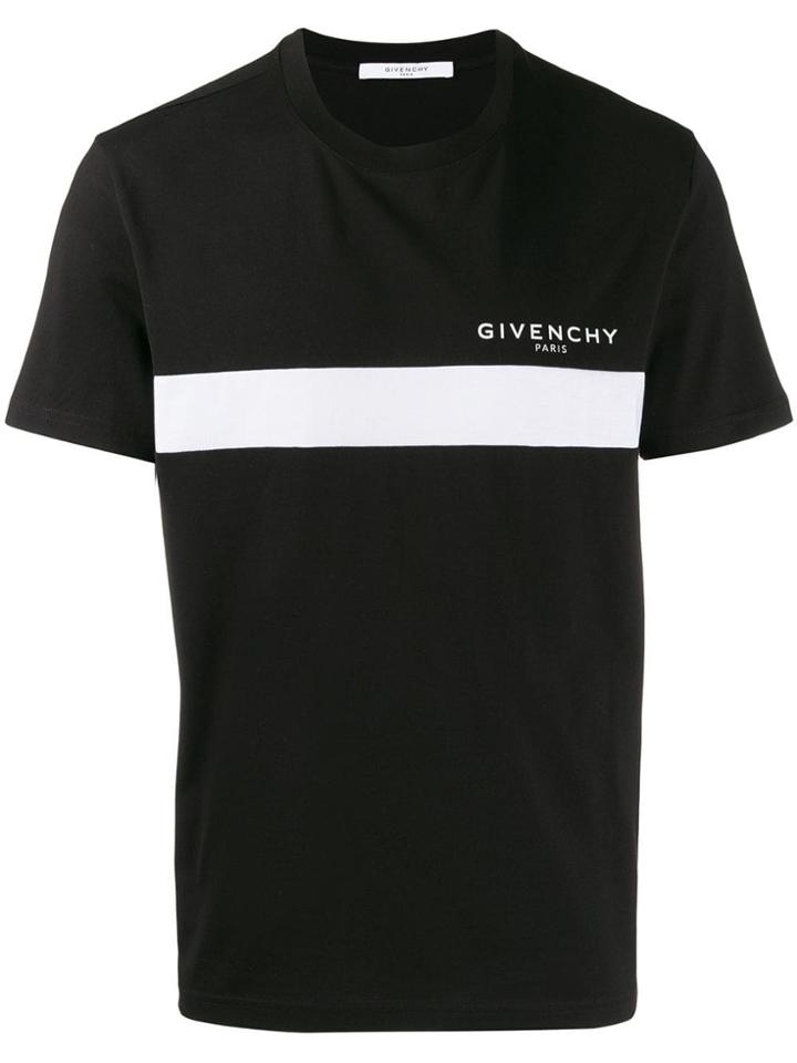 Givenchy Front Stripe Print T-shirt - Black