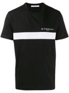 Givenchy Front Stripe Print T-shirt - Black