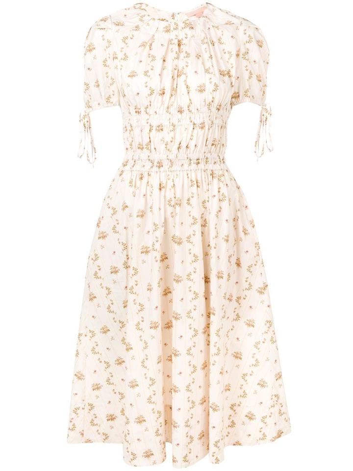 Brock Collection Floral Print Midi Dress - Neutrals