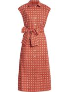 Burberry Tiled Archive Print Cotton Shirt Dress - Red