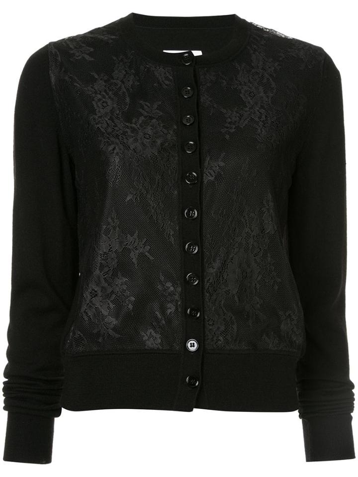 Mm6 Maison Margiela Lace Classic Cardigan - Black