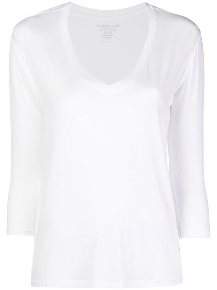 Majestic Filatures U-neck Jumper - White