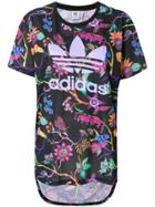Adidas Floral Trefoil Print T-shirt - Black