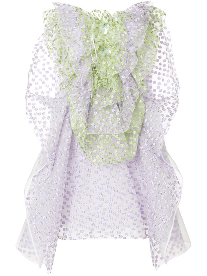 Delpozo Frilled Dress - White