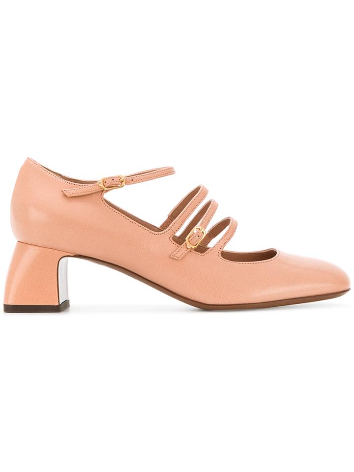 L'autre Chose Classic Buckle Pumps - Pink & Purple
