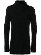 A New Cross Hooded Turtleneck Sweater - Black