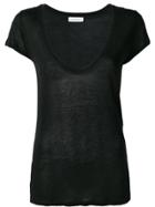 Fine Edge Scoop Neck T-shirt - Black