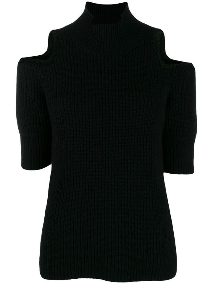 Zoe Jordan Cut-out Detail Knit Sweater - Black