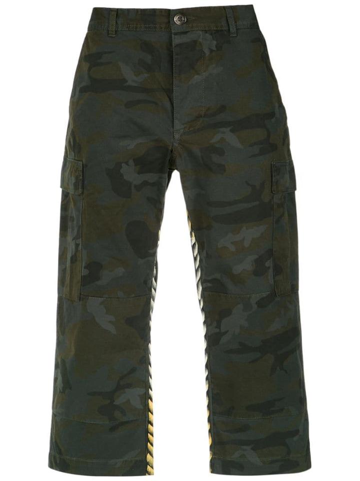 À La Garçonne Printed Unisex Cargo Trousers - Camuflado
