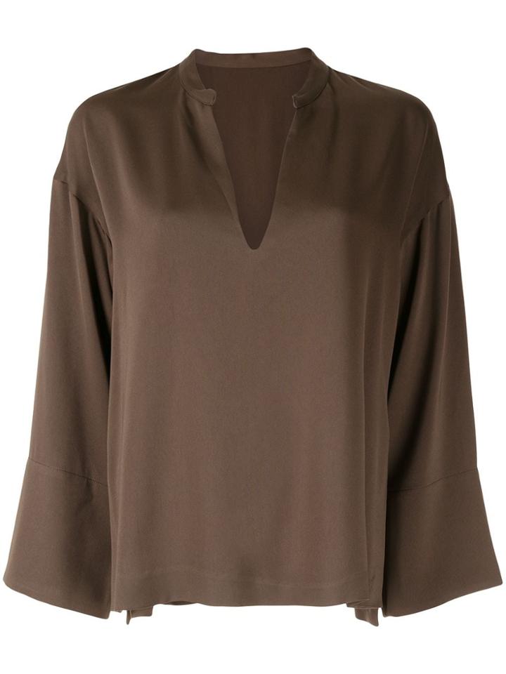 Des Prés Long-sleeve Flared Top - Green