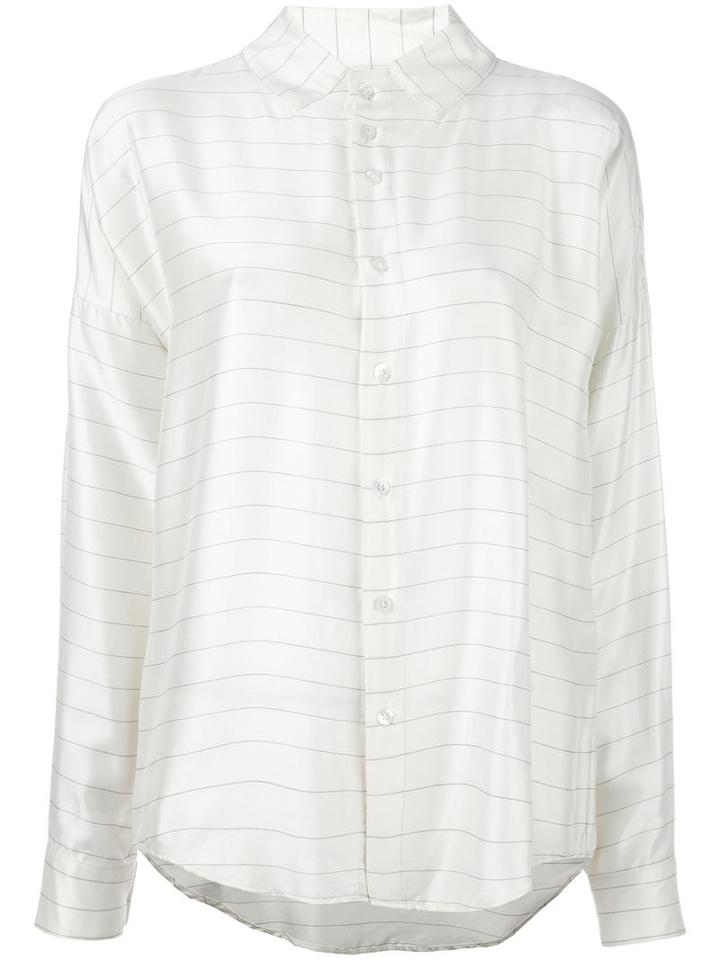 Lucio Vanotti Striped Shirt, Women's, Size: 3, White, Viscose/silk