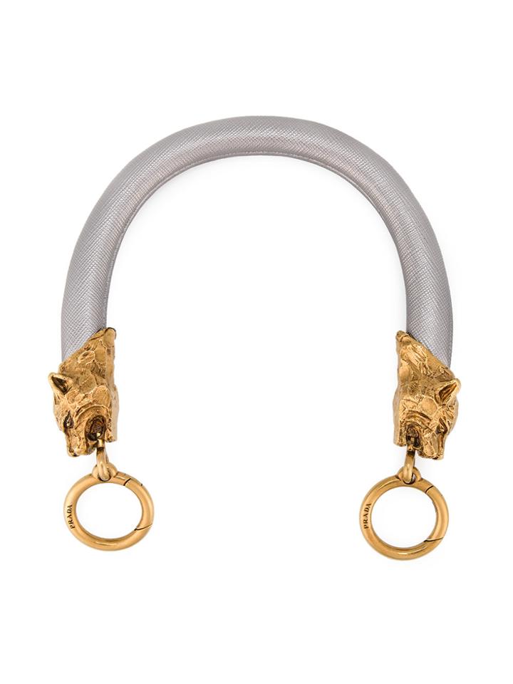 Prada Silver Panther Head Bag Handle - Metallic